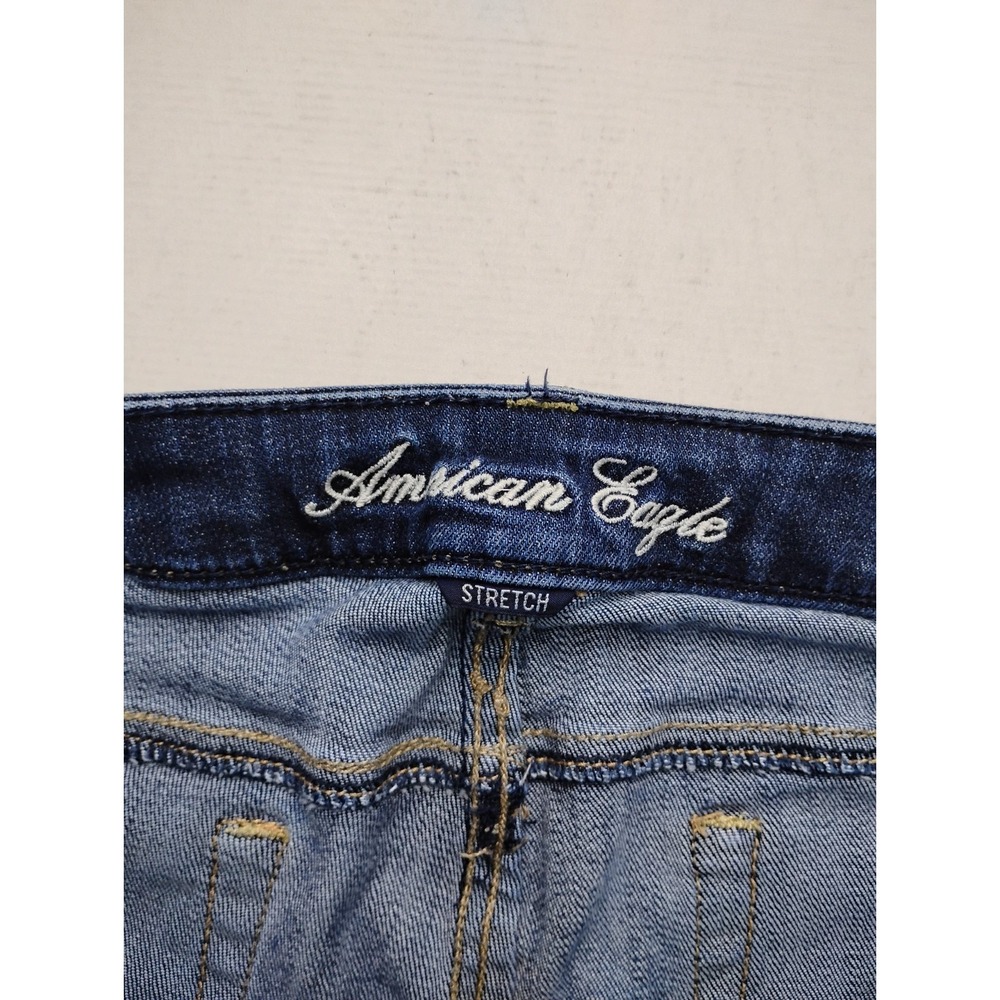 American Eagle AE Hipster Low Rise Boot Vintage Y2K Blue Pants Wide Leg Size 10 - Picture 3 of 16
